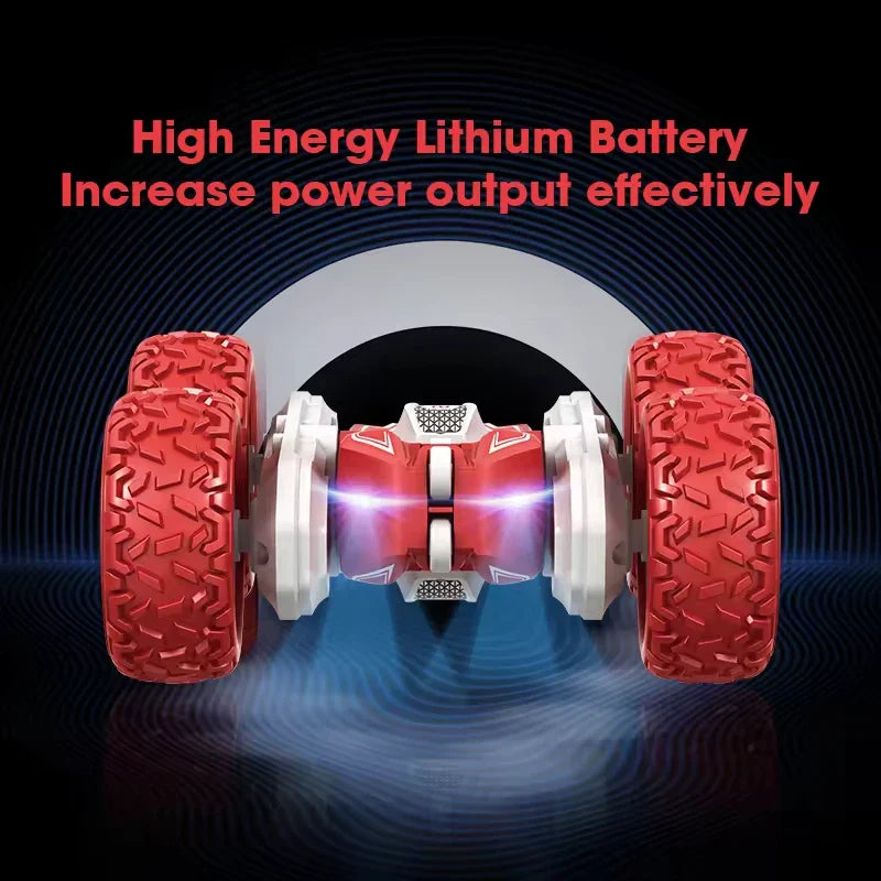 HKM-051091 2.4G Remote Control Double-Sided Stunt Car with 360 Degree Rotation and Lights, Ideal for Ages 5 and Up