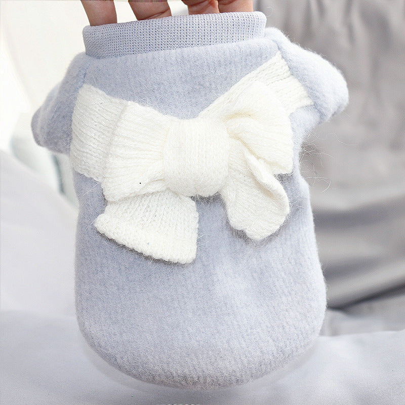HKM-051091 Cozy Teddy Sweater for Small Dogs and Cats - Soft Casual Knit in Pink and Gray