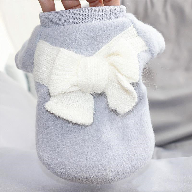 HKM-051091 Cozy Teddy Sweater for Small Dogs and Cats - Soft Casual Knit in Pink and Gray