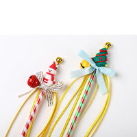 HKM-051155 Christmas Snowman Stick with Bell - Bite-Resistant Cat Toy