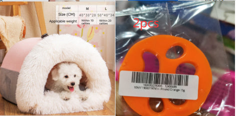 HKM-051219 New Splice Portable Pet Nest Portable Autumn And Winter Warm Dog Nest Moisture-proof Long Fur Cat Nest Cross Border Pet Nest