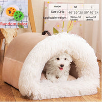 HKM-051219 New Splice Portable Pet Nest Portable Autumn And Winter Warm Dog Nest Moisture-proof Long Fur Cat Nest Cross Border Pet Nest