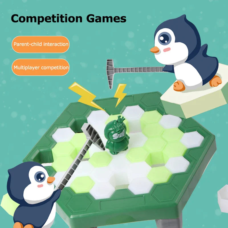 KTX-051411 Penguin Ice Smashing Game - Interactive Puzzle Building Blocks for Family Fun