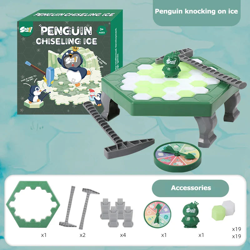 KTX-051411 Penguin Ice Smashing Game - Interactive Puzzle Building Blocks for Family Fun