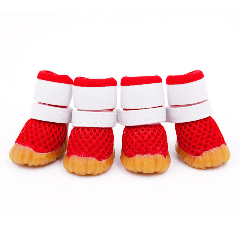 HKM-051539 Breathable Sports Mesh Shoes for Dogs - Waterproof Platform, Warmth & Comfort - Available in Red, Pink, Yellow, Blue