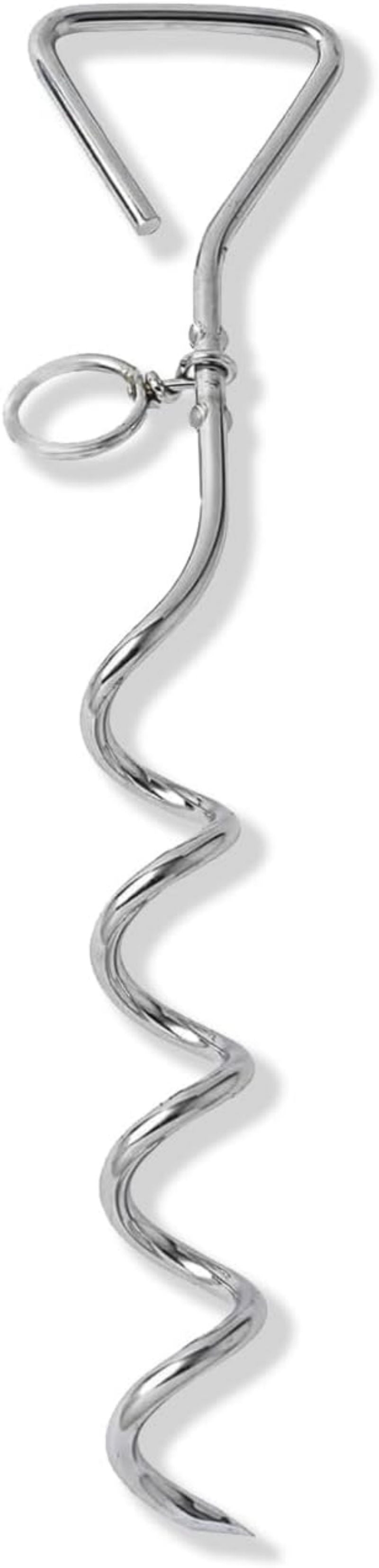 HKM-051603 Durable Spiral Dog Tie Out Stake for Secure Outdoor Tethering - Rust Resistant Easy Installation