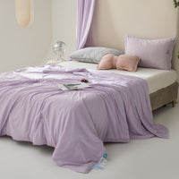 HKM-051667 Machine Washable Ice Silk Summer Quilt - Cool Fiber Antibacterial Filler, INS Style, 150x200cm & 200x230cm Options Available