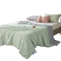 HKM-051667 Machine Washable Ice Silk Summer Quilt - Cool Fiber Antibacterial Filler, INS Style, 150x200cm & 200x230cm Options Available