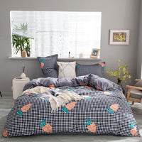 HKM-051987 Aloe Cotton Four-Piece Bedding Set - Striped, Heart-Shaped, Starry Sky, and More Patterns