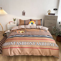 HKM-051987 Aloe Cotton Four-Piece Bedding Set - Striped, Heart-Shaped, Starry Sky, and More Patterns