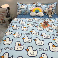 HKM-051987 Aloe Cotton Four-Piece Bedding Set - Striped, Heart-Shaped, Starry Sky, and More Patterns