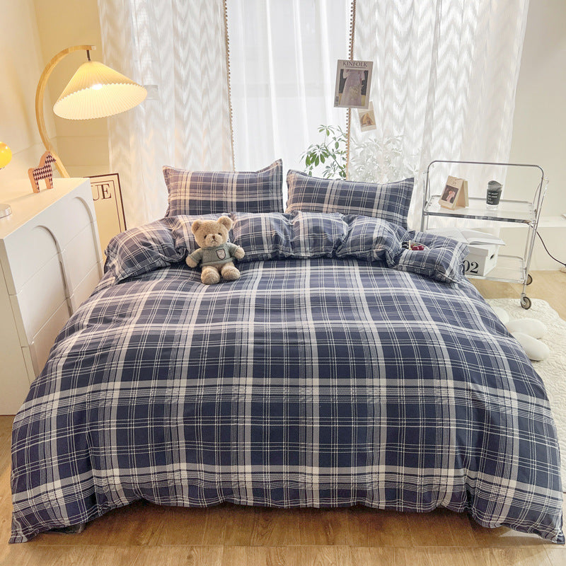 HKM-051987 Aloe Cotton Four-Piece Bedding Set - Striped, Heart-Shaped, Starry Sky, and More Patterns
