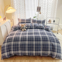 HKM-051987 Aloe Cotton Four-Piece Bedding Set - Striped, Heart-Shaped, Starry Sky, and More Patterns
