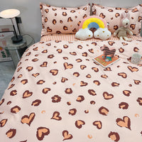 HKM-051987 Aloe Cotton Four-Piece Bedding Set - Striped, Heart-Shaped, Starry Sky, and More Patterns