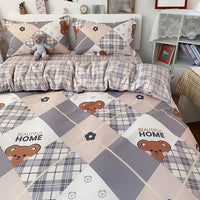 HKM-051987 Aloe Cotton Four-Piece Bedding Set - Striped, Heart-Shaped, Starry Sky, and More Patterns
