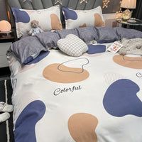 HKM-051987 Aloe Cotton Four-Piece Bedding Set - Striped, Heart-Shaped, Starry Sky, and More Patterns