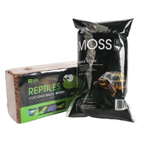 HKM-052115 Coconut Soil Turtle Winter Sleeping Supplies with Hibernation Box and Moss