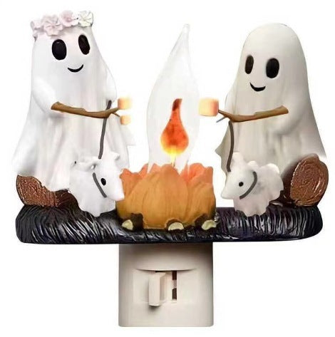 HKM-052115 Creative Resin Ghost Bonfire Night Lamp - Modern Art Ornamental Design, Various Plug Types