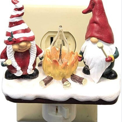 HKM-052115 Creative Resin Ghost Bonfire Night Lamp - Modern Art Ornamental Design, Various Plug Types