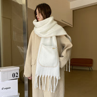 HKM-052243 Winter Women's Lycra Pocket Scarf - Soft Spandex, Warm and Stylish