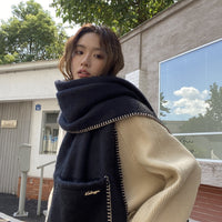 HKM-052243 Winter Women's Lycra Pocket Scarf - Soft Spandex, Warm and Stylish