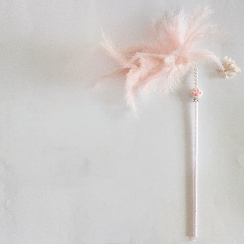 HKM-052307 Feather Tassel Cat Toy with Bell and Bite-Resistant Design