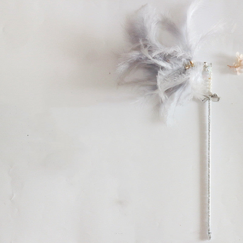 HKM-052307 Feather Tassel Cat Toy with Bell and Bite-Resistant Design