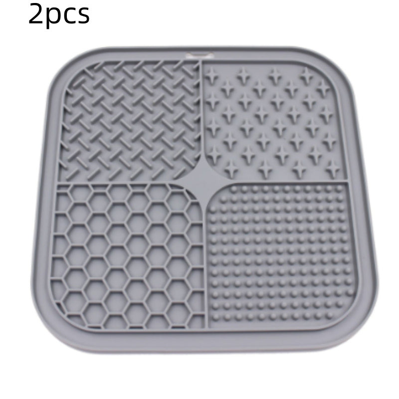 HKM-052435 Pet Licking Pad Silicone Pet Food Suction Cup Anti-choke Slow Feeding Bowl Dog Licking Pad