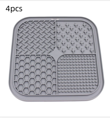 HKM-052435 Pet Licking Pad Silicone Pet Food Suction Cup Anti-choke Slow Feeding Bowl Dog Licking Pad