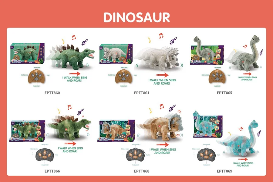 Electric Triceratops Plush Toy for Kids - Singing, Walking, and Talking Educational Dinosaur