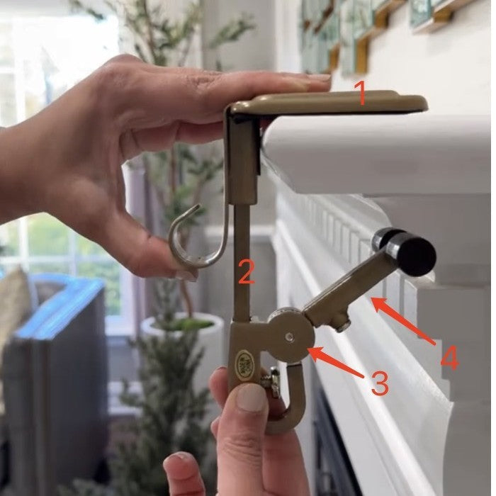 KTX-052627 Metal Hanging Socks Hook for Fireplace Mantel – Modern Iron Art in Black or Gold