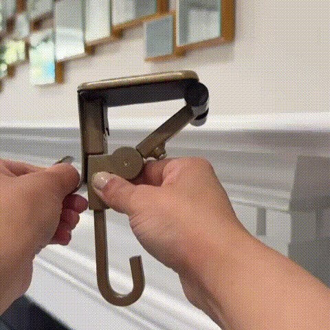 KTX-052627 Metal Hanging Socks Hook for Fireplace Mantel – Modern Iron Art in Black or Gold