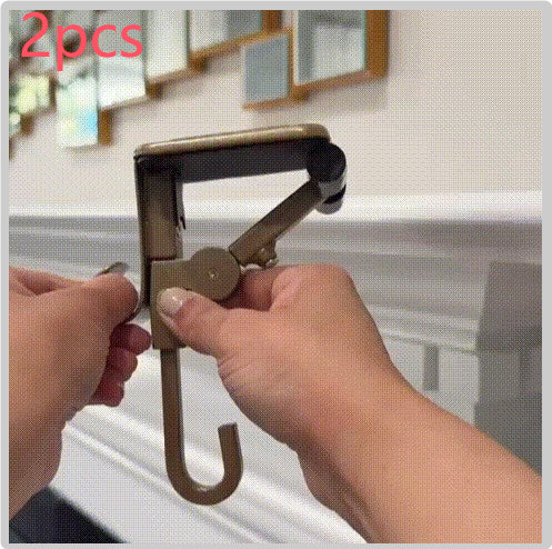 KTX-052627 Metal Hanging Socks Hook for Fireplace Mantel – Modern Iron Art in Black or Gold