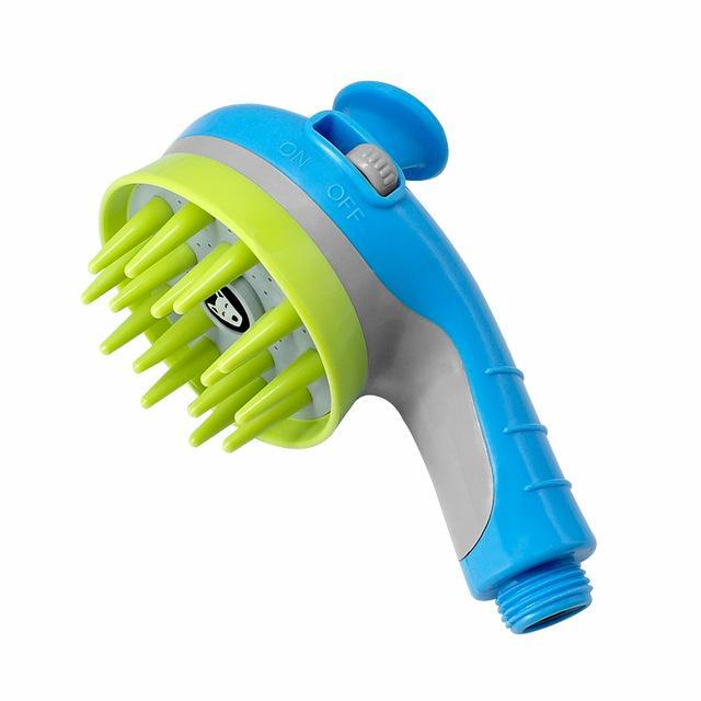 HKM-052755 Dog Shower Brush with Massage and Shampoo Function - ABS and Rubber Material, Convenient Pet Cleaning Tool