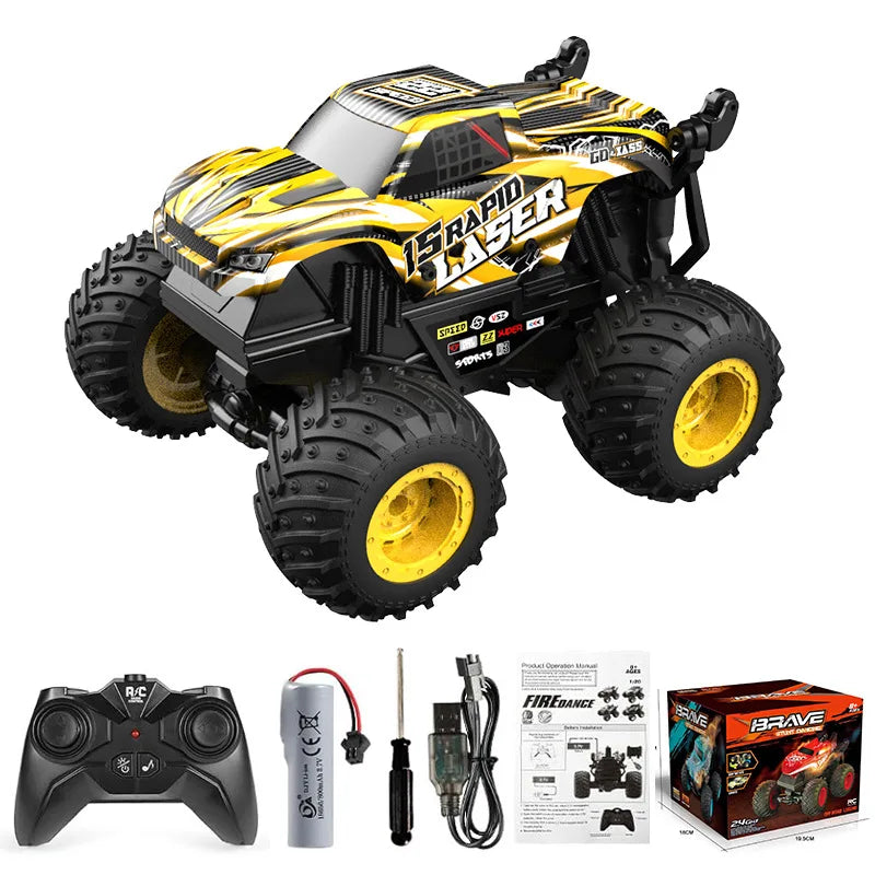 HKM-052819 360 Degrees Rotating Remote Control Dinosaur Drift Stunt Car - 1/20 Scale, Indoor & Outdoor Play