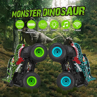 HKM-052819 360 Degrees Rotating Remote Control Dinosaur Drift Stunt Car - 1/20 Scale, Indoor & Outdoor Play