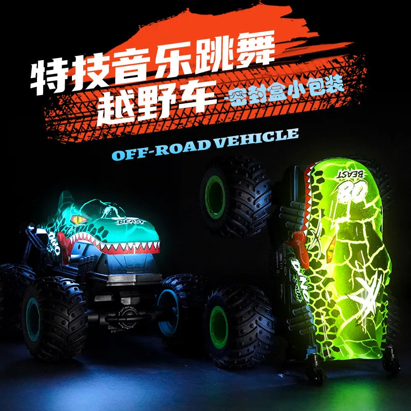 HKM-052819 360 Degrees Rotating Remote Control Dinosaur Drift Stunt Car - 1/20 Scale, Indoor & Outdoor Play