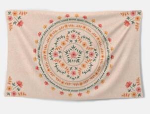 HKM-052819 Elegant Polyester Fiber Tapestry with Digital Thermal Transfer Design
