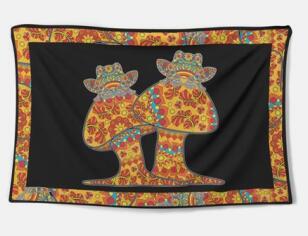HKM-052819 Elegant Polyester Fiber Tapestry with Digital Thermal Transfer Design