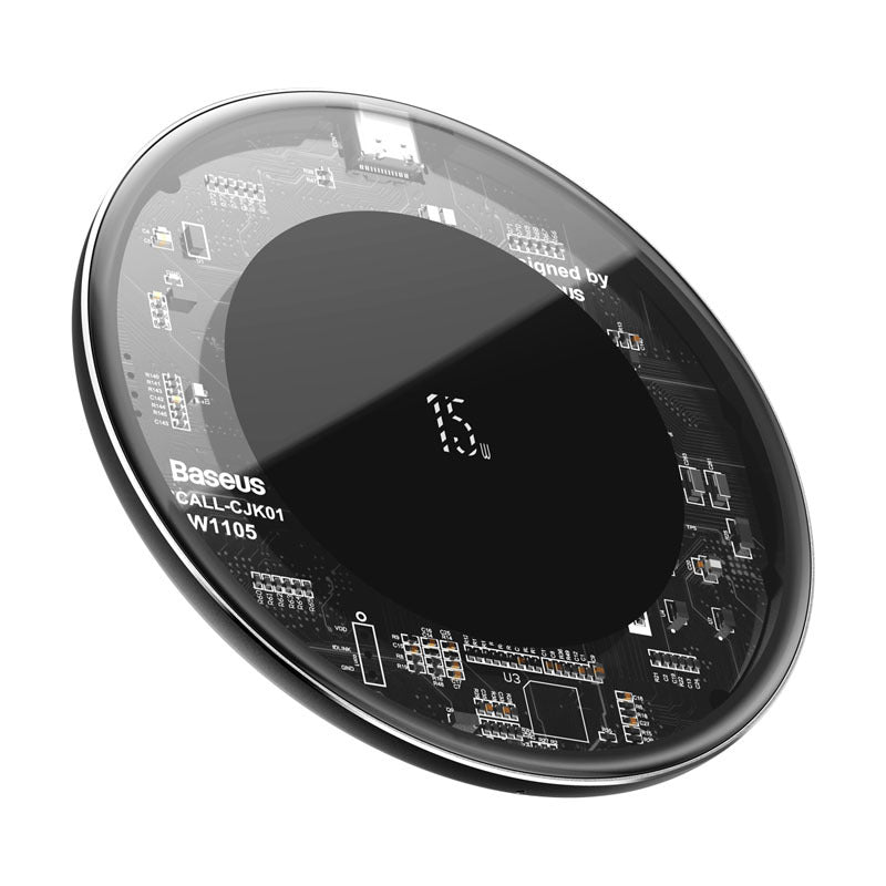 HKM-052883 15W Fast Wireless Charger in Black, White, or Transparent