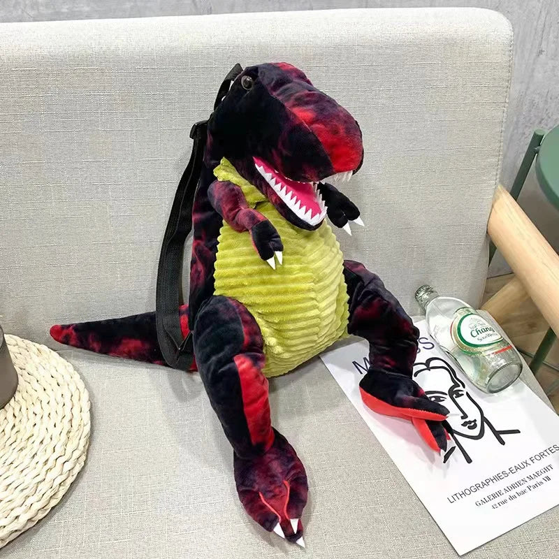 KTX-053075 Dinosaur Plush Backpack - Soft Stuffed Animal Toy for Kids, Colorful Design, 40cm Tall