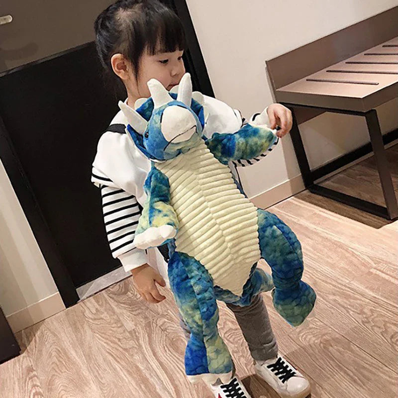 KTX-053075 Dinosaur Plush Backpack - Soft Stuffed Animal Toy for Kids, Colorful Design, 40cm Tall
