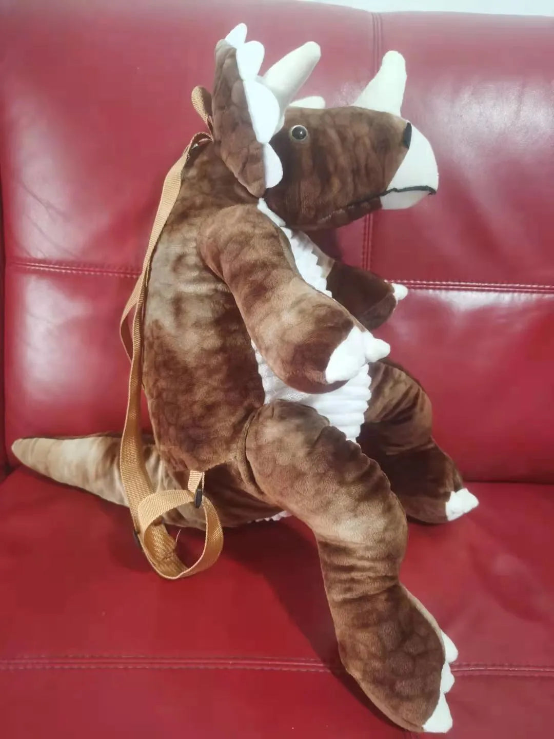 KTX-053075 Dinosaur Plush Backpack - Soft Stuffed Animal Toy for Kids, Colorful Design, 40cm Tall