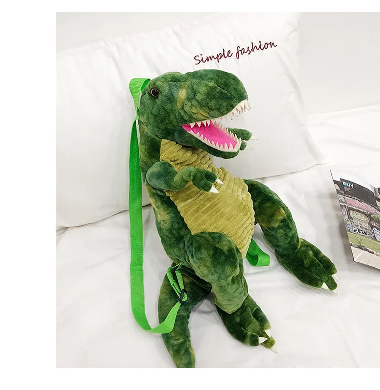 KTX-053075 Dinosaur Plush Backpack - Soft Stuffed Animal Toy for Kids, Colorful Design, 40cm Tall