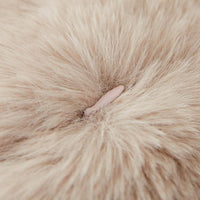 HKM-053203 Round Decorative Pillow with Soft Rabbit Fur Fabric and Unique Stitching Design - 30cm Diameter