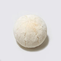HKM-053203 Round Decorative Pillow with Soft Rabbit Fur Fabric and Unique Stitching Design - 30cm Diameter