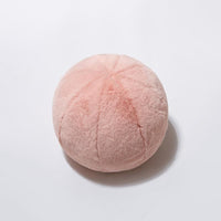 HKM-053203 Round Decorative Pillow with Soft Rabbit Fur Fabric and Unique Stitching Design - 30cm Diameter