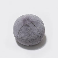 HKM-053203 Round Decorative Pillow with Soft Rabbit Fur Fabric and Unique Stitching Design - 30cm Diameter