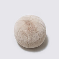 HKM-053203 Round Decorative Pillow with Soft Rabbit Fur Fabric and Unique Stitching Design - 30cm Diameter