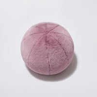 HKM-053203 Round Decorative Pillow with Soft Rabbit Fur Fabric and Unique Stitching Design - 30cm Diameter